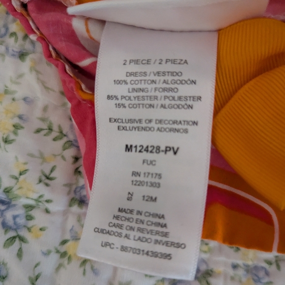 Bonnie Baby Size 12 Months Mod Style Boutique Style Baby Girl Dress With Bow. - Picture 6 of 6